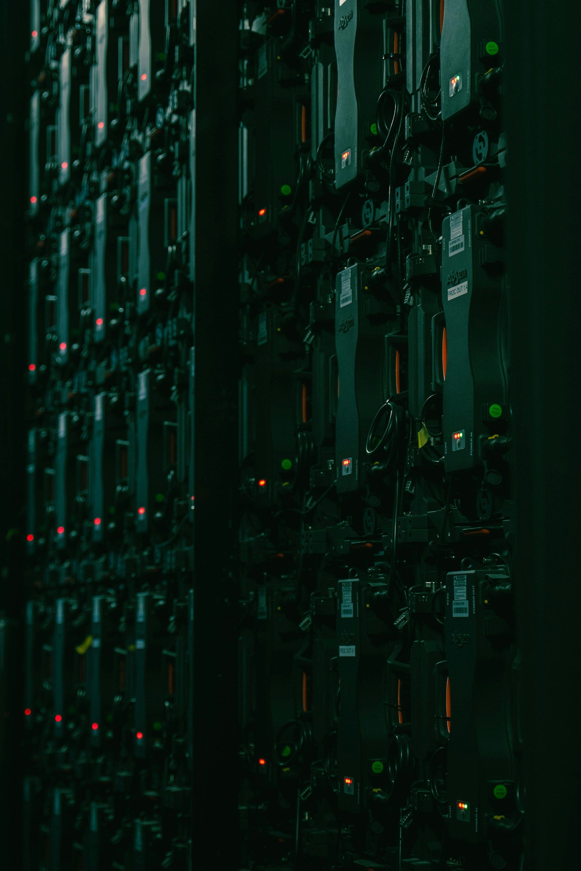 Server rack in a data centre
